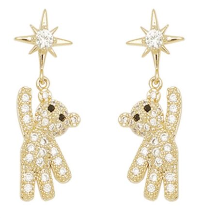 Aretes Pasante Osito Estrella